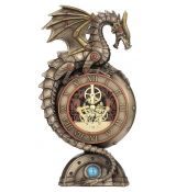 Steampunk hodiny s drakem 23cm