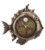 Steampunk ryba hodiny nástěnné 31cm