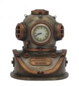 Steampunk-potápěčská helma hodiny 13 cm