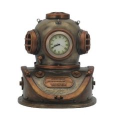 Steampunk-potápěčská helma hodiny 13 cm